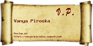 Vanya Piroska névjegykártya